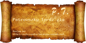 Petrovszky Terézia névjegykártya