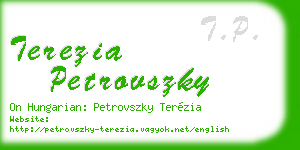 terezia petrovszky business card